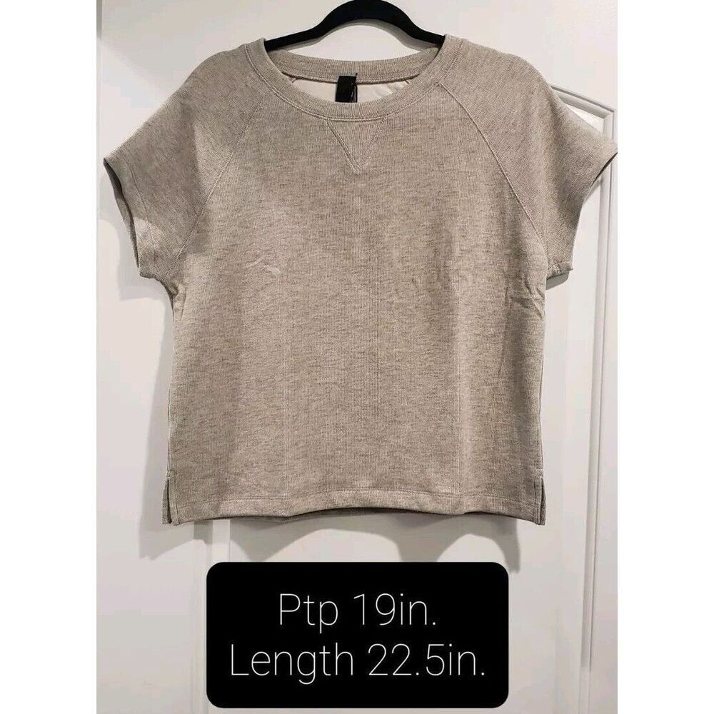 Bobi Split Hem Raglan Top in Tan Size Medium‎ NWT